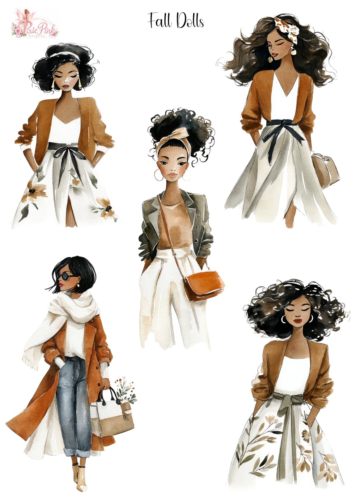 *PRINTABLE* Fall Dolls Sticker Sheet