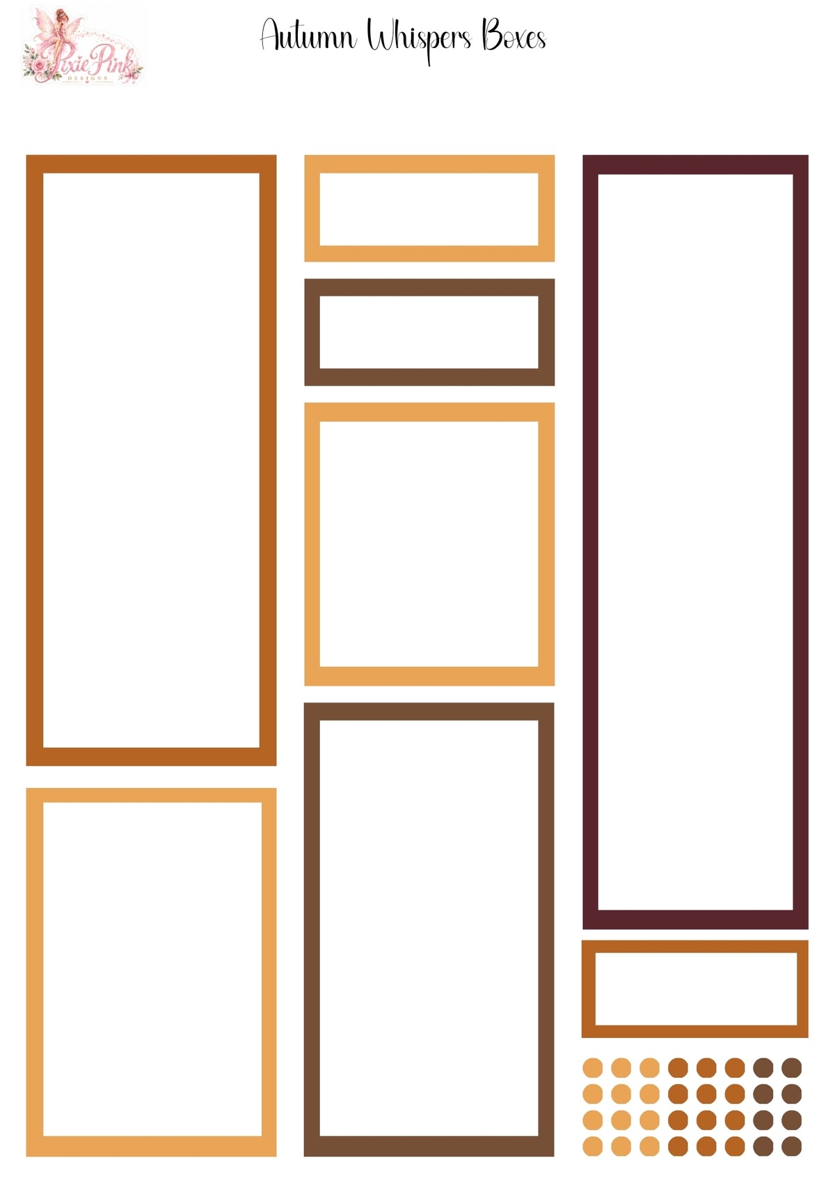 *TANGIBLE* Autumn Whispers Boxes Sticker Sheet