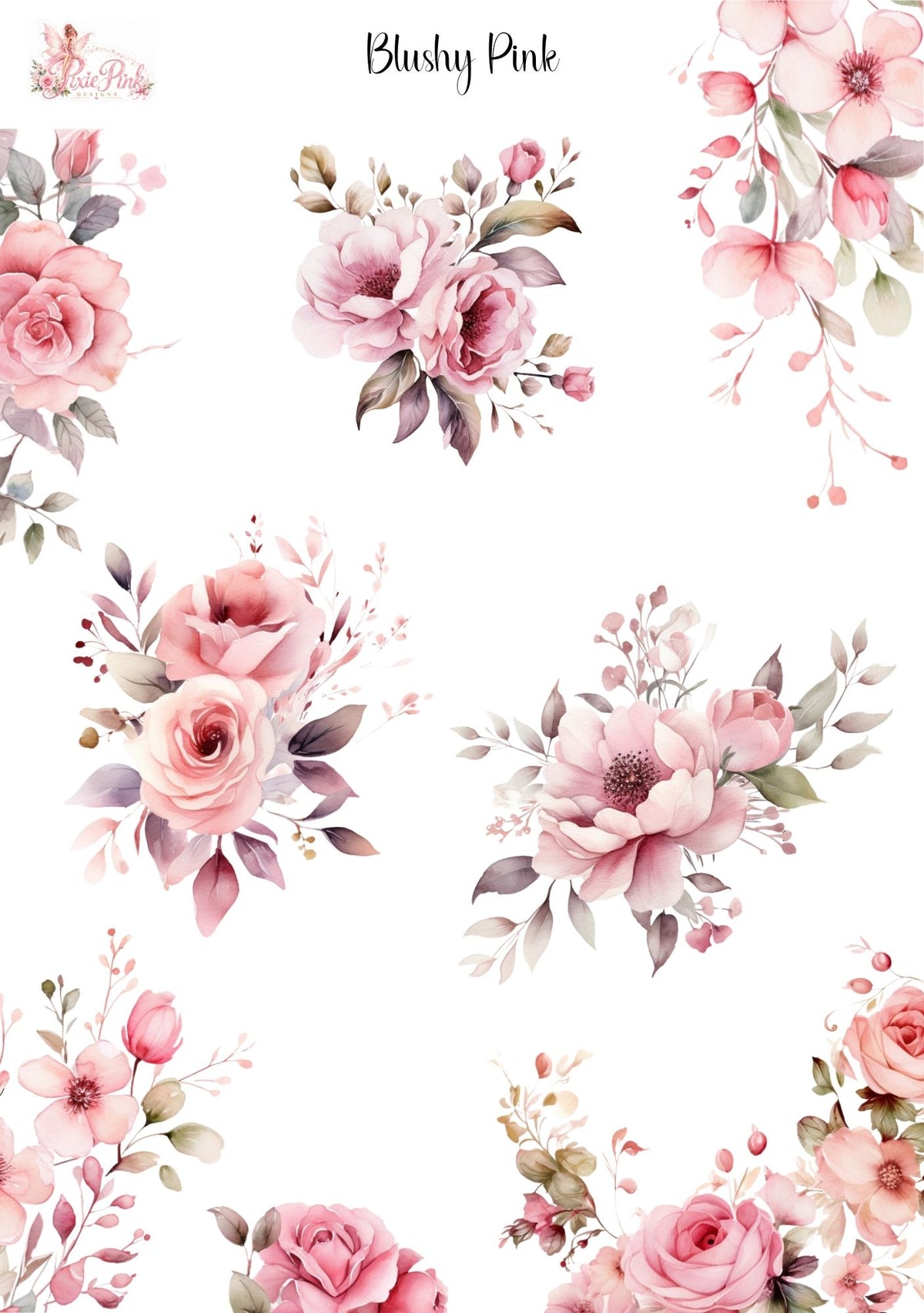 *TANGIBLE* Blushy Pink Sticker Sheet – Pixie Pink Designs