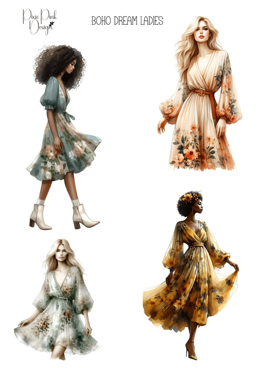*TANGIBLE* Boho Dream Ladies Sticker Sheet