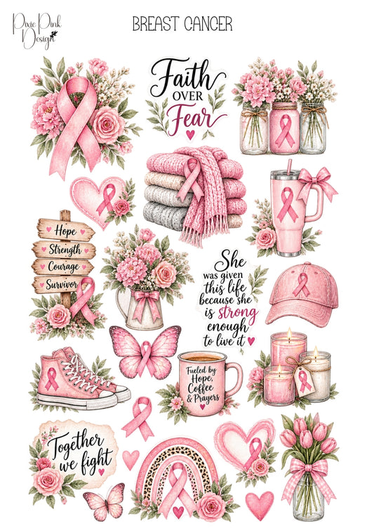 *TANGIBLE* Breast Cancer Sticker Sheet