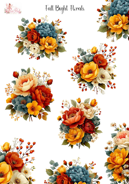 *PRINTABLE* Fall Bright Florals Sticker Sheet