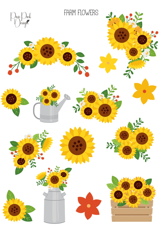 *TANGIBLE* Farm Flowers Sticker Sheet