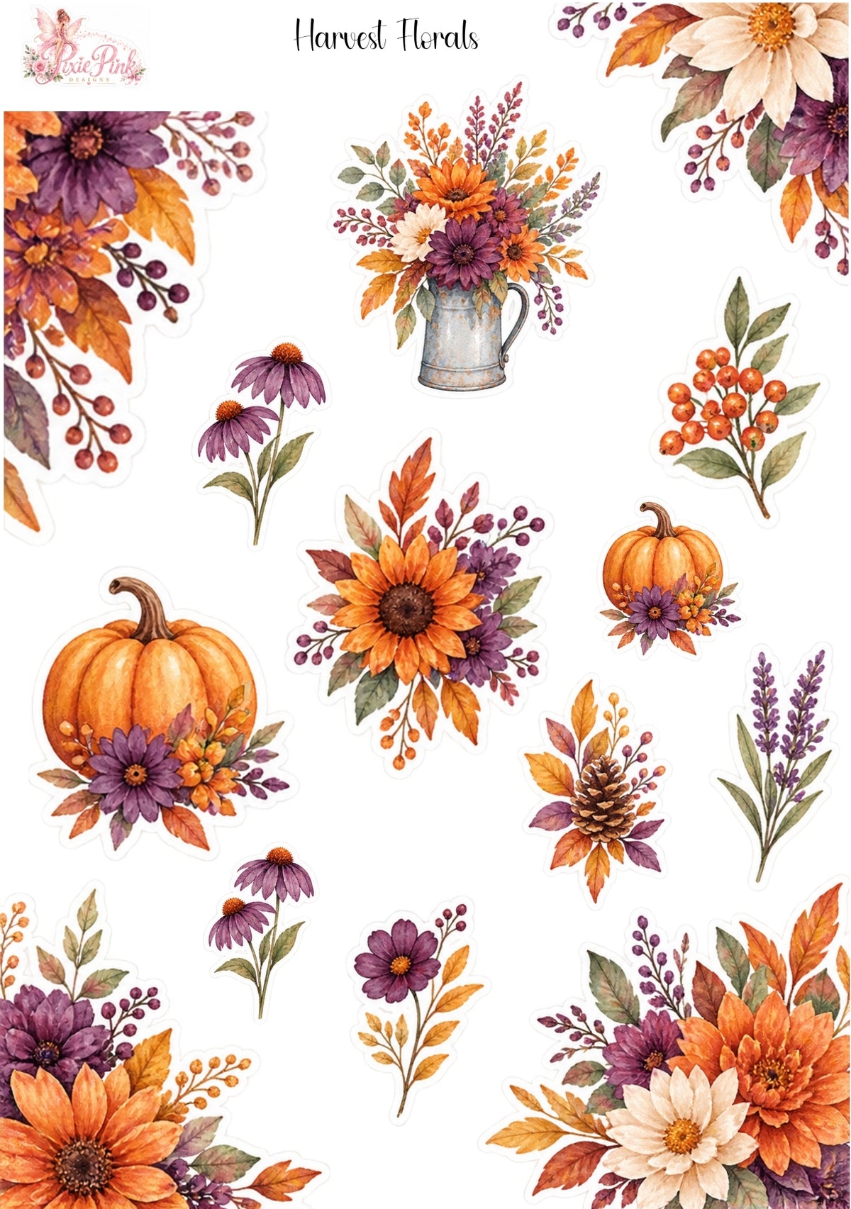 *PRINTABLE* Harvest Florals Sticker Sheet