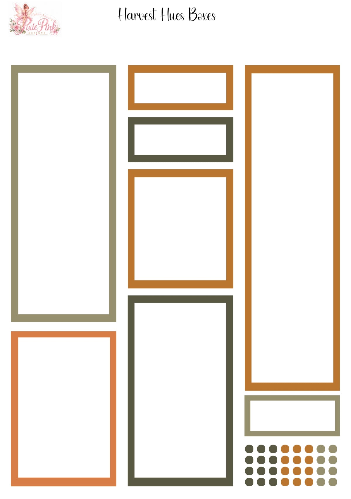 *PRINTABLE* Harvest Hues Boxes Sticker Sheet