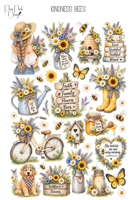 *TANGIBLE* Kindness Bee's Sticker Sheet