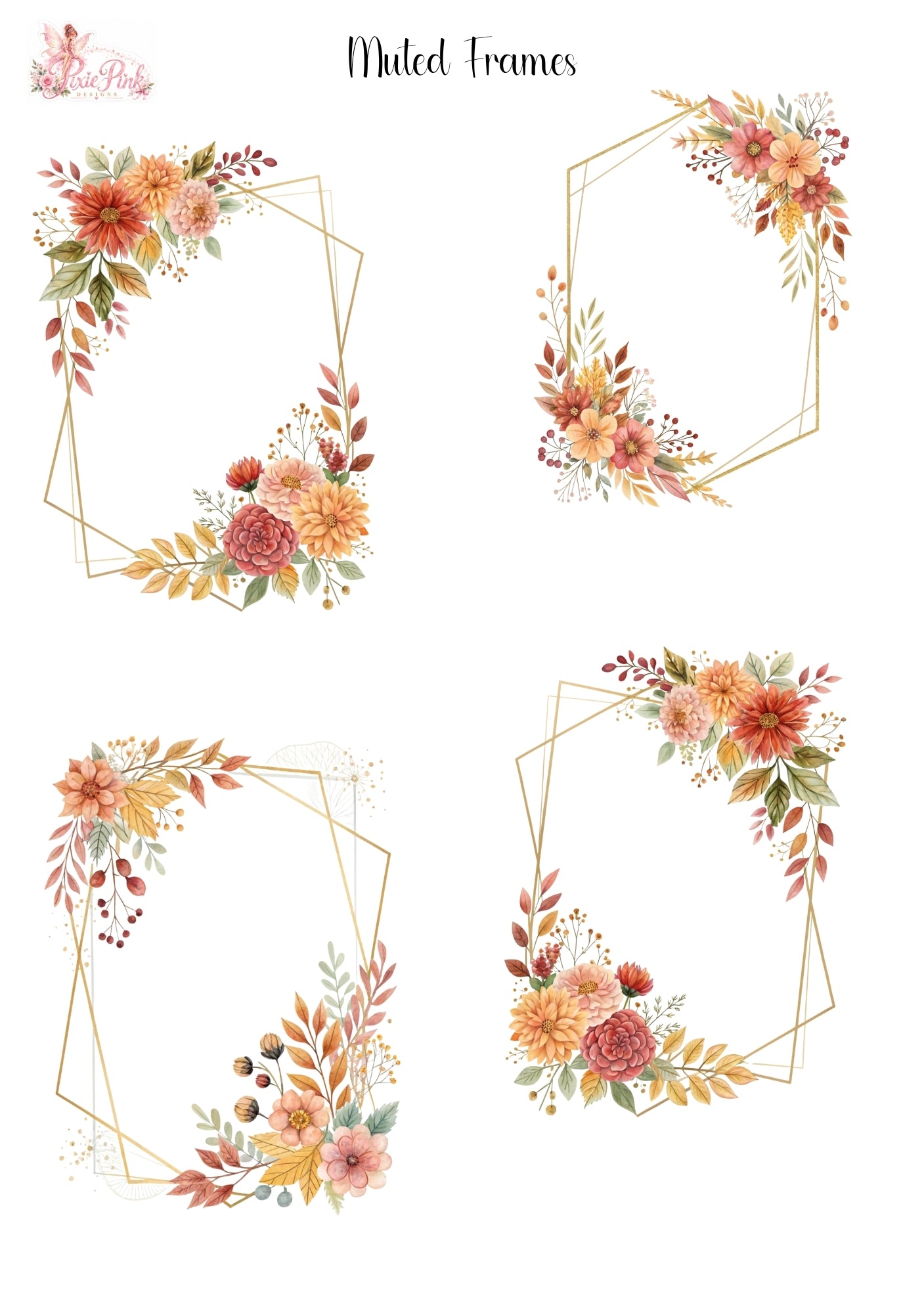 *PRINTABLE* Muted Frames Sticker Sheet – Pixie Pink Designs
