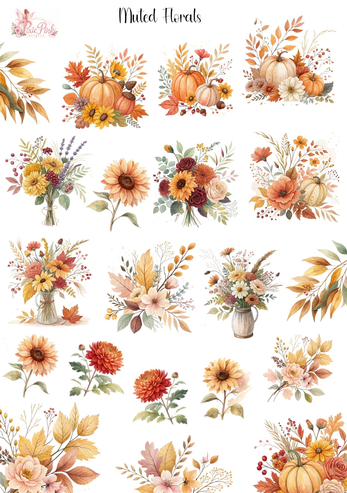 *TANGIBLE* Muted Florals Sticker Sheet