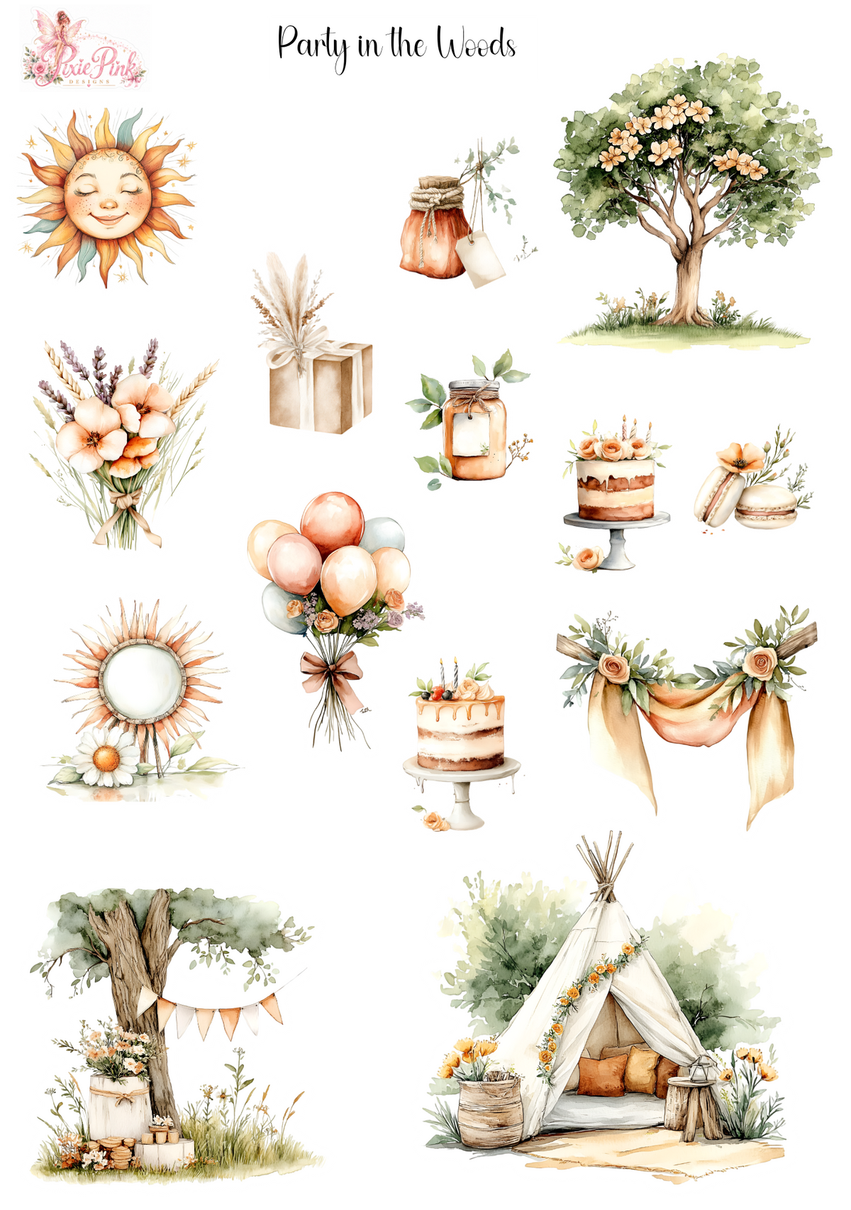 *PRINTABLE* Party In The Woods Sticker Sheet