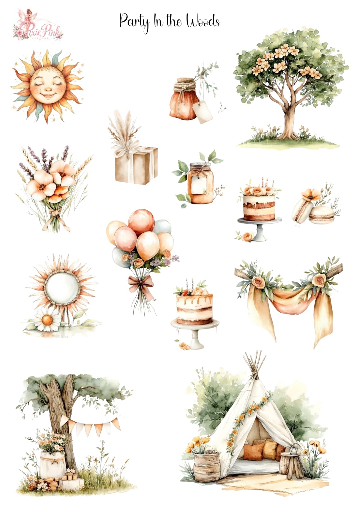 *TANGIBLE* Party In The Woods Sticker Sheet
