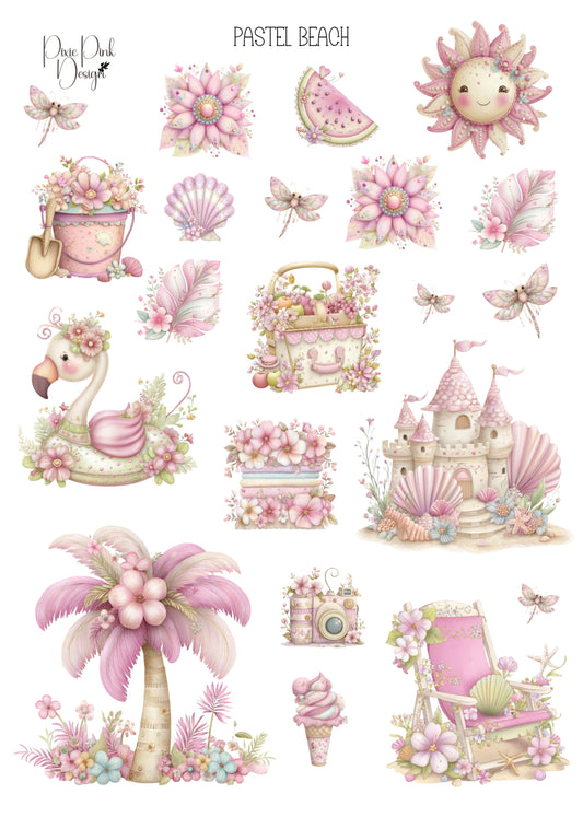 *TANGIBLE* Pastel Beach Sticker Sheet
