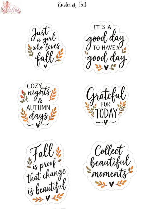 *TANGIBLE* Quotes of Fall Sticker Sheets