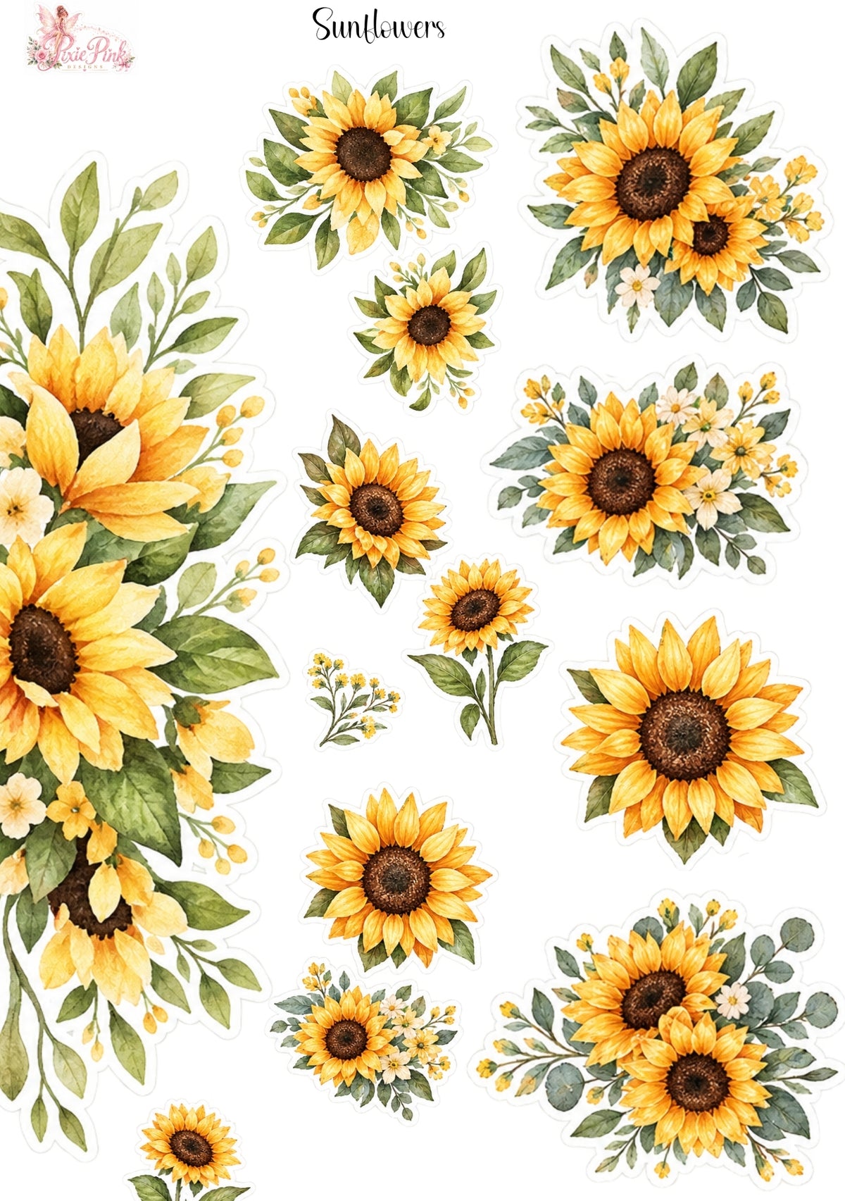 *PRINTABLE* Sunflowers Sticker Sheet