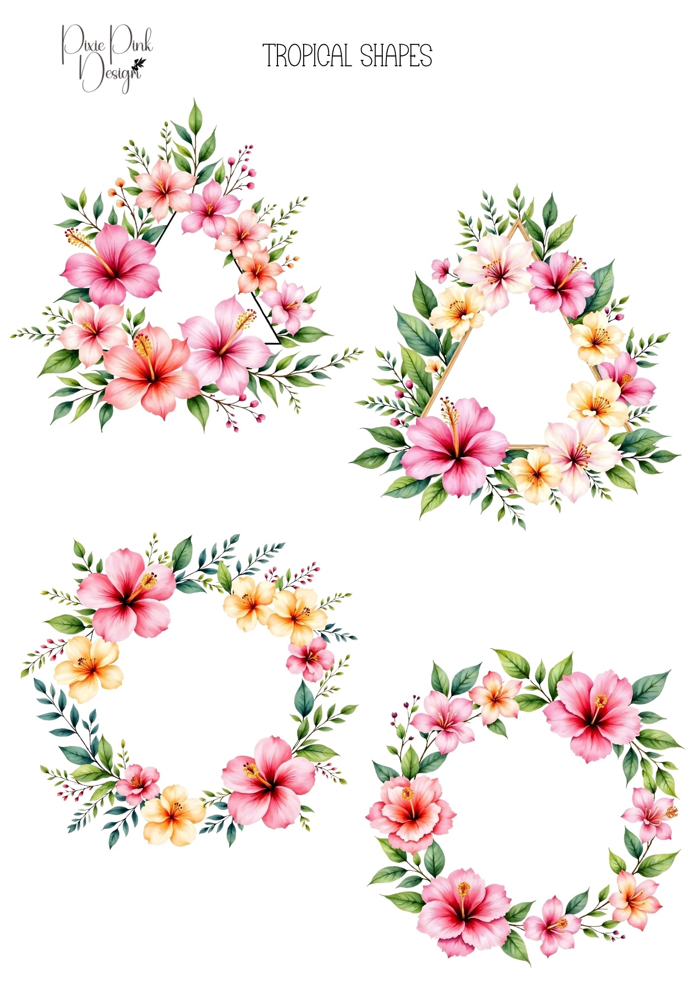 Tropical Design Icon *PRINTABLE* Tropical Shapes Sticker Sheet – Pixie Pink Designs
