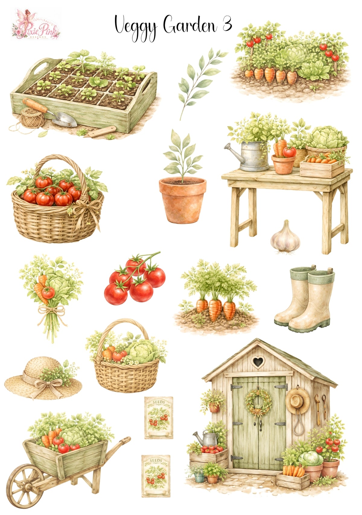 *TANGIBLE* Veggy Garden 3 Sticker Sheet
