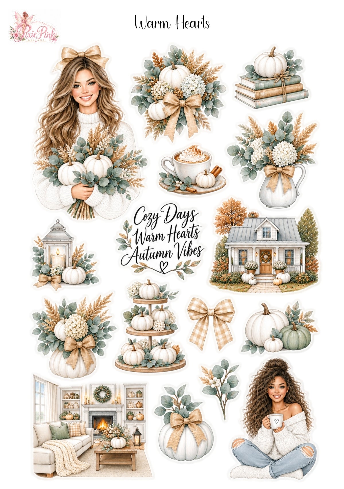 *PRINTABLE* Warm Hearts Sticker Sheet – Pixie Pink Designs