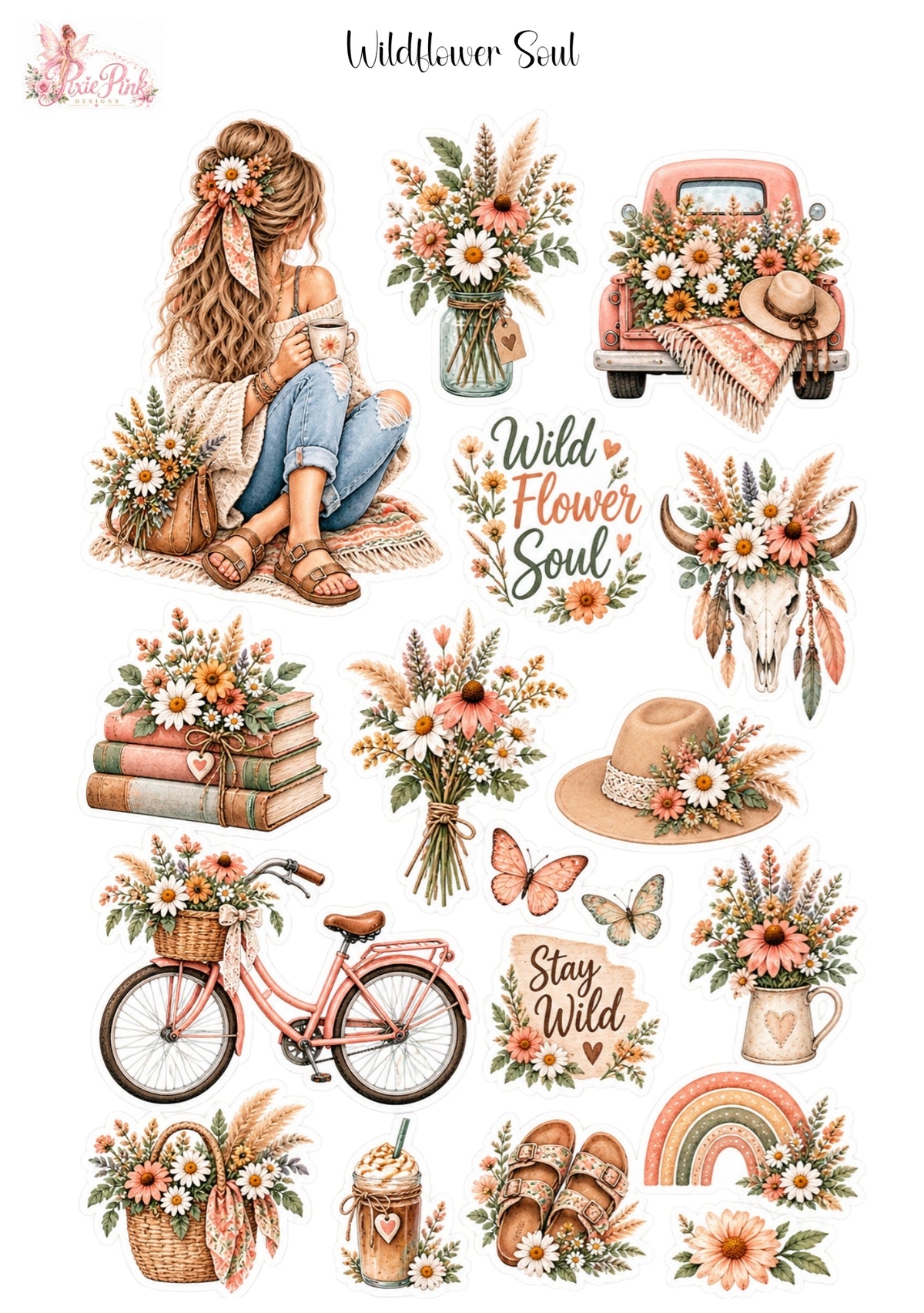 *TANGIBLE* Wildflower Soul Sticker Sheet