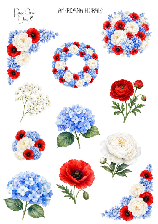 *TANGIBLE* Americana Florals Sticker Sheet