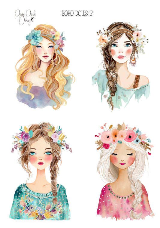*TANGIBLE* Boho Dolls 2 Sticker Sheet