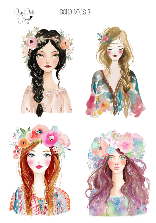 *TANGIBLE* Boho Dolls 3 Sticker Sheet