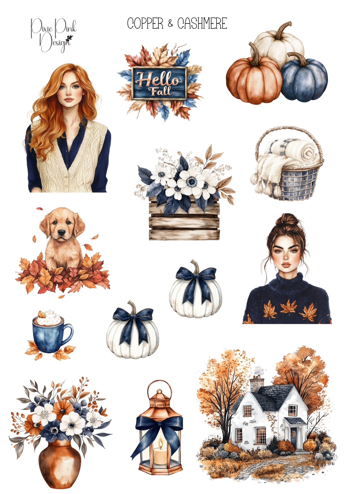 *PRINTABLE* Copper & Cashmere Sticker Sheet – Pixie Pink Designs