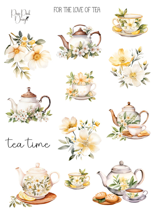 *TANGIBLE* For  The Love OF Tea Sticker Sheet