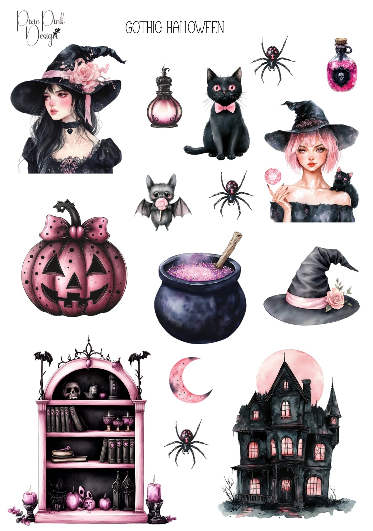 *TANGIBLE* Gothic Halloween Sticker Sheet
