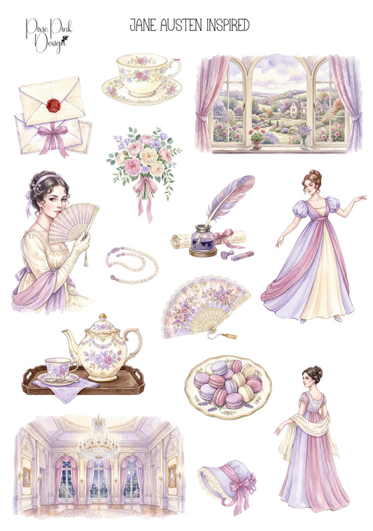 *TANGIBLE* Jane Austen Inspired Sticker Sheet