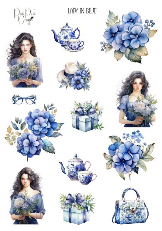 *TANGIBLE* Lady In Blue Sticker Sheet