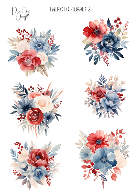 *TANGIBLE* Patriotic Florals 2 Sticker Sheet