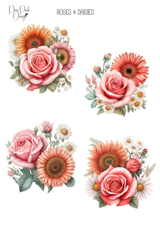 *TANGIBLE* Roses & Daisies Sticker Sheet