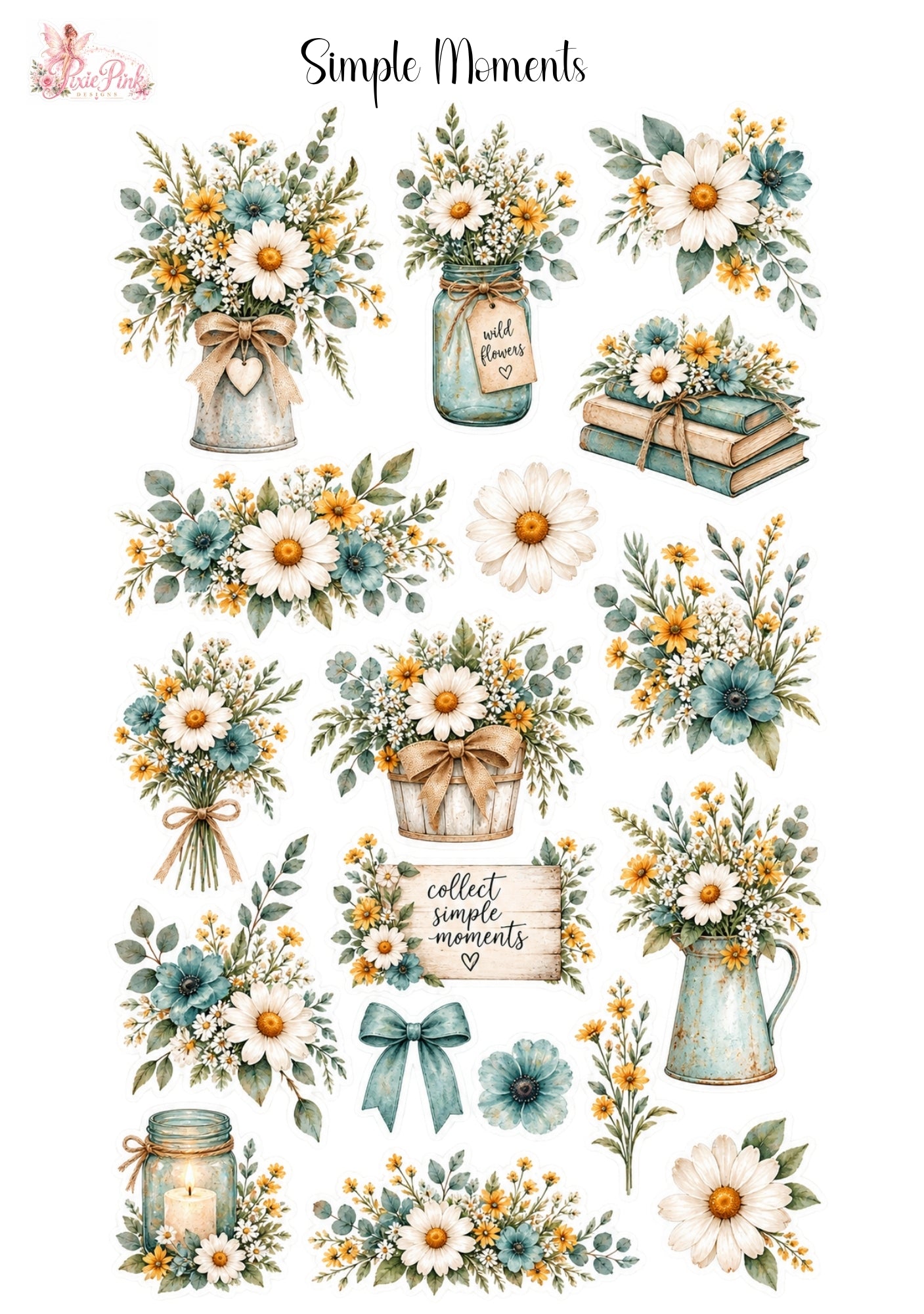 *PRINTABLE* Simple Moments Sticker Sheet – Pixie Pink Designs