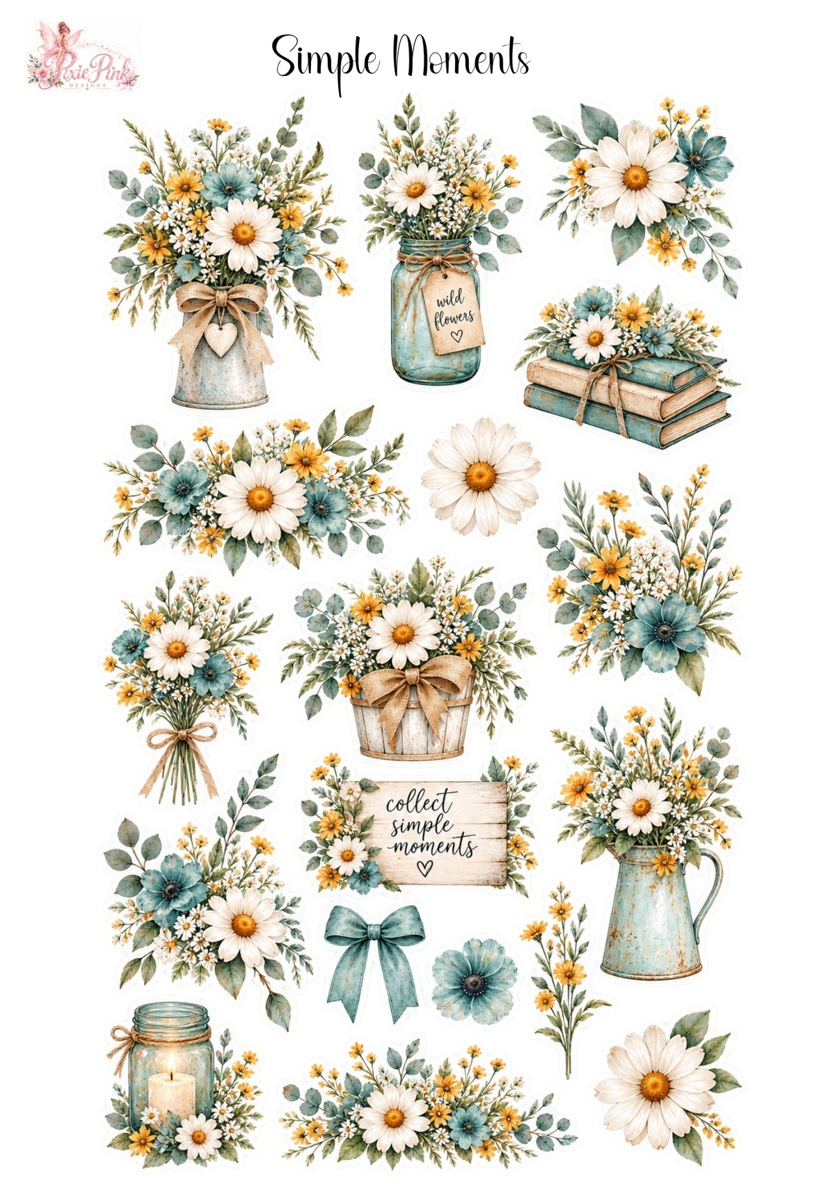 *PRINTABLE* Simple Moments Sticker Sheet – Pixie Pink Designs