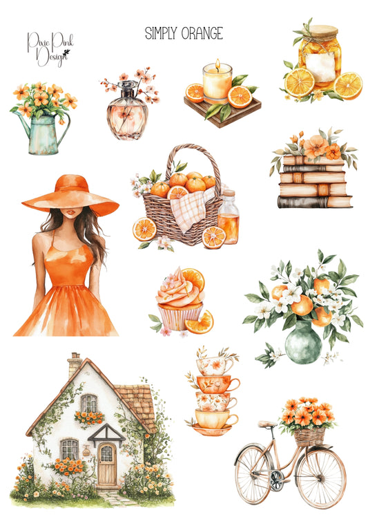 *TANGIBLE* Simply Orange Sticker Sheet