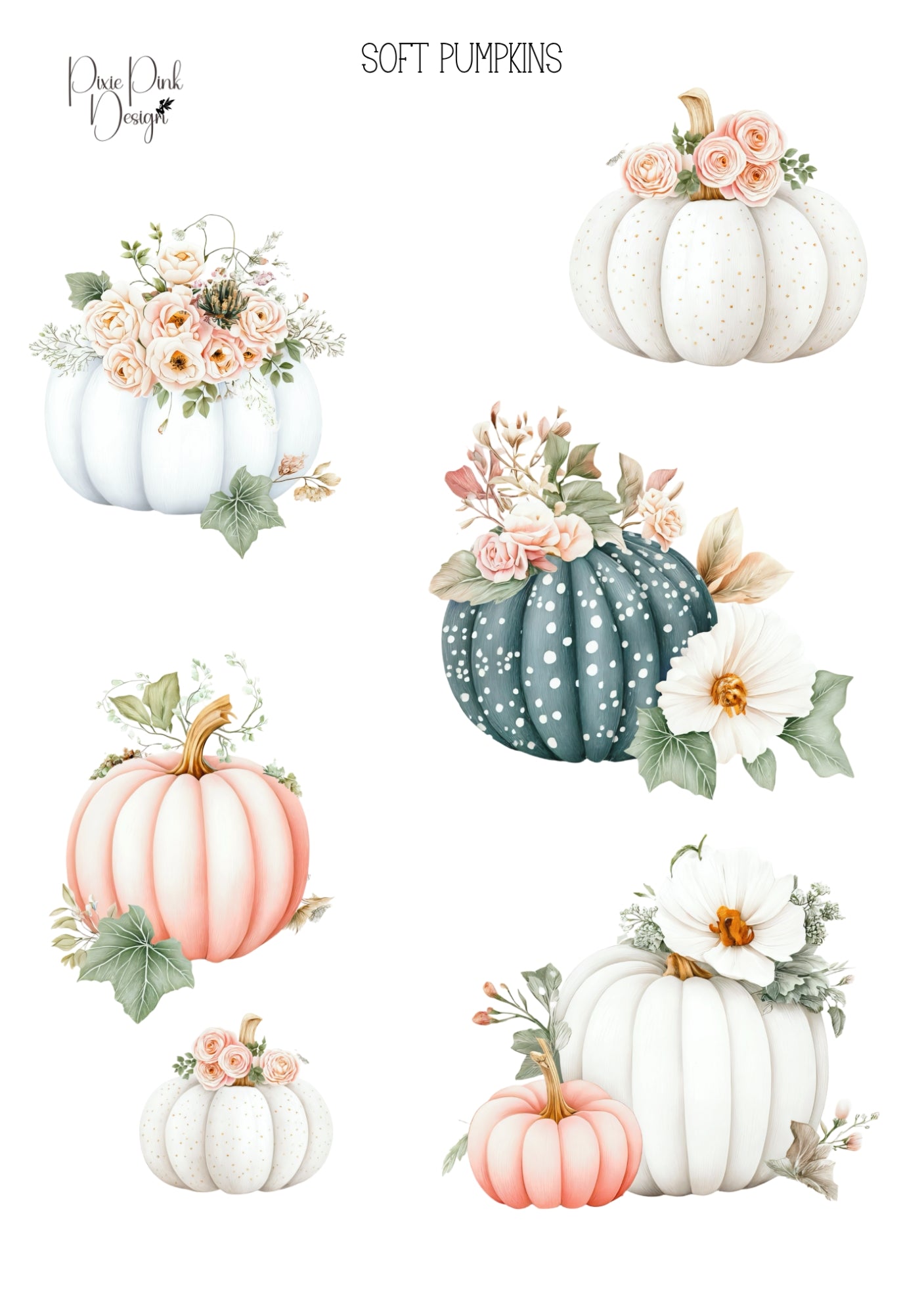 *PRINTABLE* Soft Pumpkins Sticker Sheet – Pixie Pink Designs