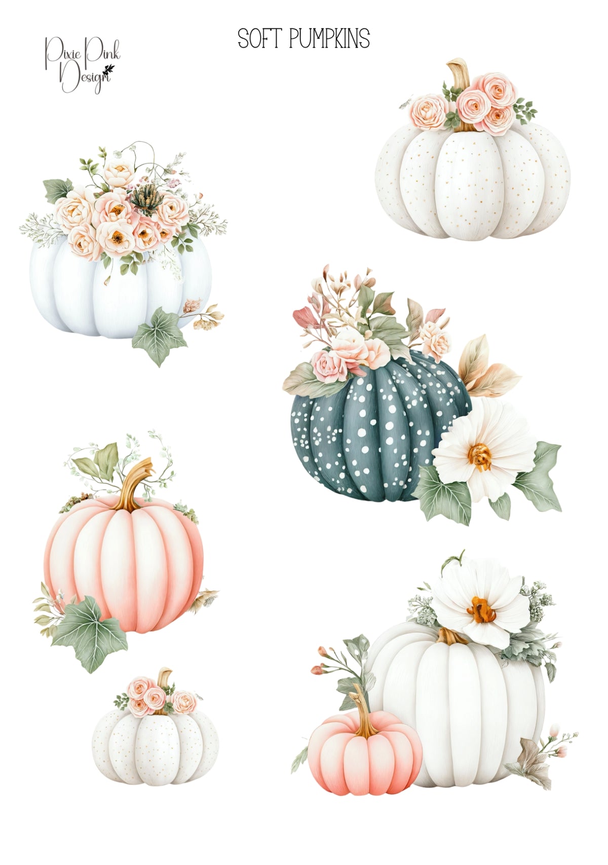 *PRINTABLE* Soft Pumpkins Sticker Sheet – Pixie Pink Designs