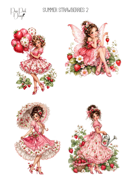 *TANGIBLE* Summer Strawberries 2 Sticker Sheet