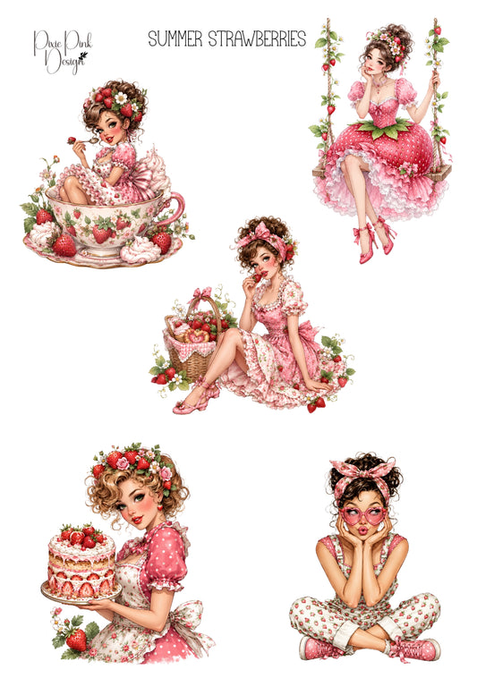 *TANGIBLE* Summer Strawberries Sticker Sheet