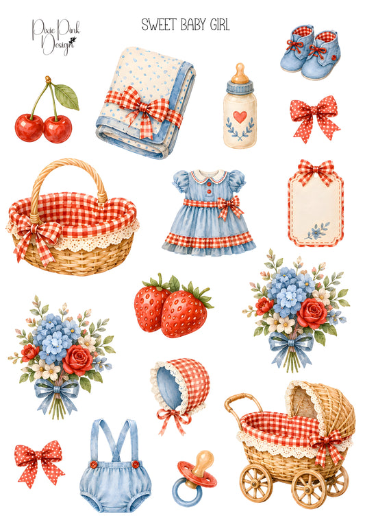 *TANGIBLE* Sweet Baby Girl Sticker Sheet
