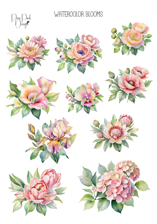 *TANGIBLE* Watercolor Blooms Sticker Sheet