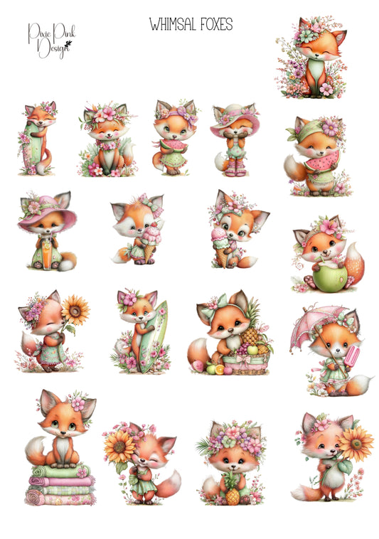 *TANGIBLE* Whimsical Foxes Sticker Sheet
